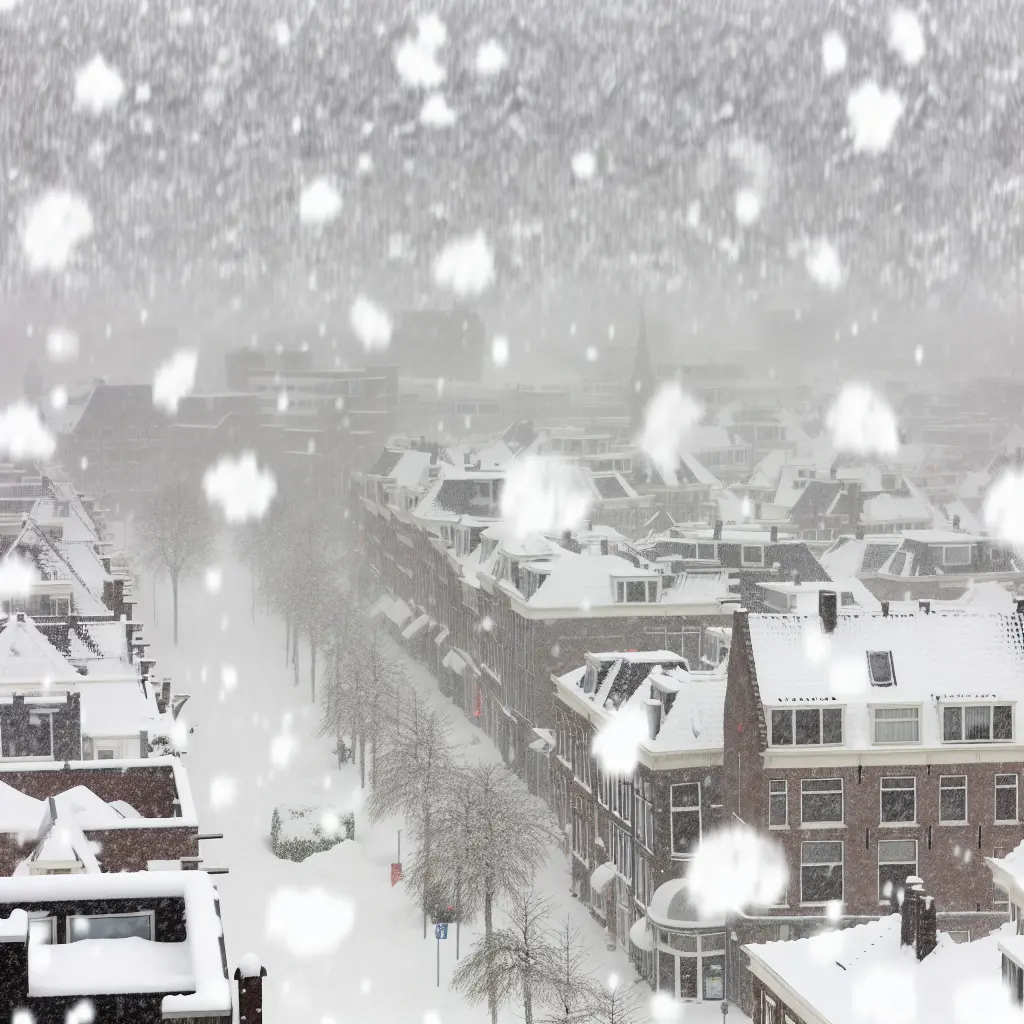 Zware sneeuwbuien zorgen voor verkeersinfarct in Groningen. KNMI geeft code oranje af voor de regio.