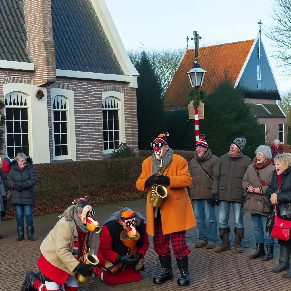 De Giezelbaargbloazers hebben op een ludieke manier het Advent in Sellingen aangeblazen met hun muzikale optreden bij de kerk, feestelijk gevierd en bediscussieerd op sociale media.